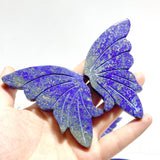 4 Pairs Small Lapis Lazuli Butterfly Wing Carving With Stand