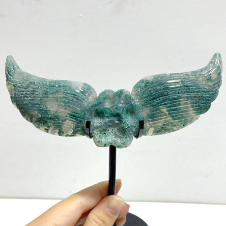 6 Pairs Unique Ocean Jasper Cat Paws Wing Carving With Stand - Wholesale Crystals