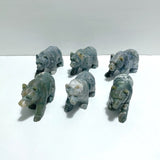 6 Pieces Beautiful Moss Agate Bear Carving - Wholesale Crystals