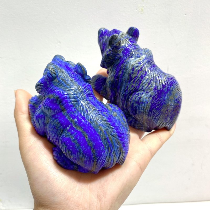 6 Pieces Lapis Lazuli Bears Carving - Wholesale Crystals