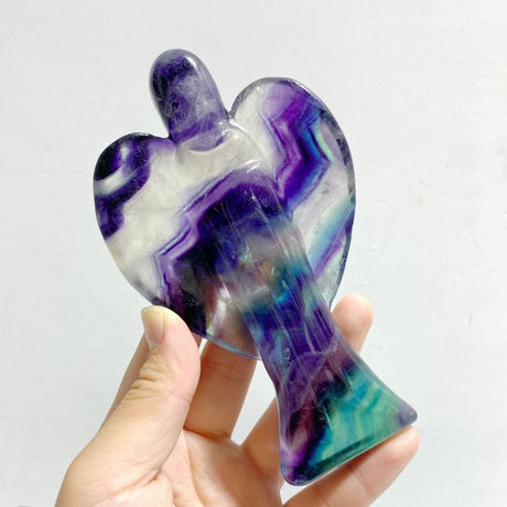 6 Pieces Large Rainbow Fluorite Angel Carving - Wholesale Crystals