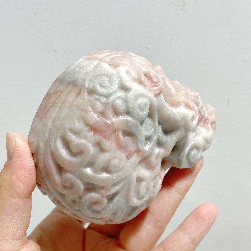 6 Pieces Pink Opal Skull Carving -Wholesale Crystals