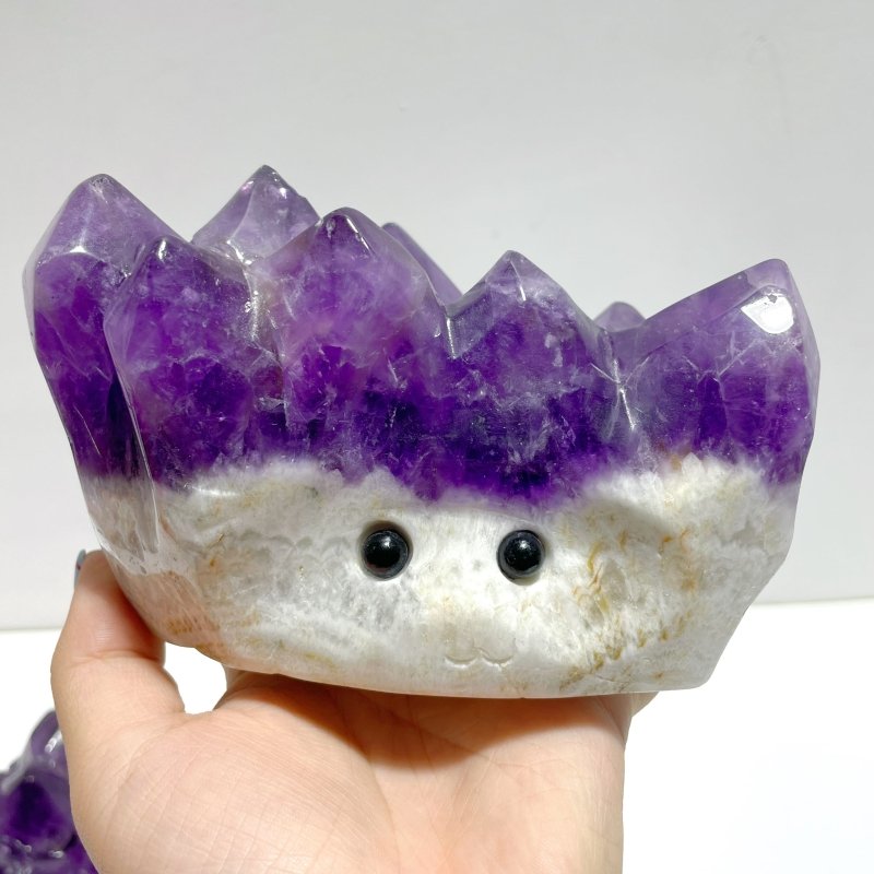 6 Pieces Polished Amethyst Teeth Cluster Groot Carving - Wholesale Crystals