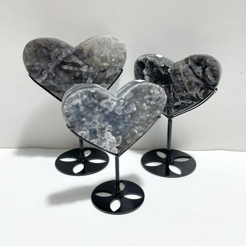 6 Pieces Sphalerite Heart With Stand - Wholesale Crystals