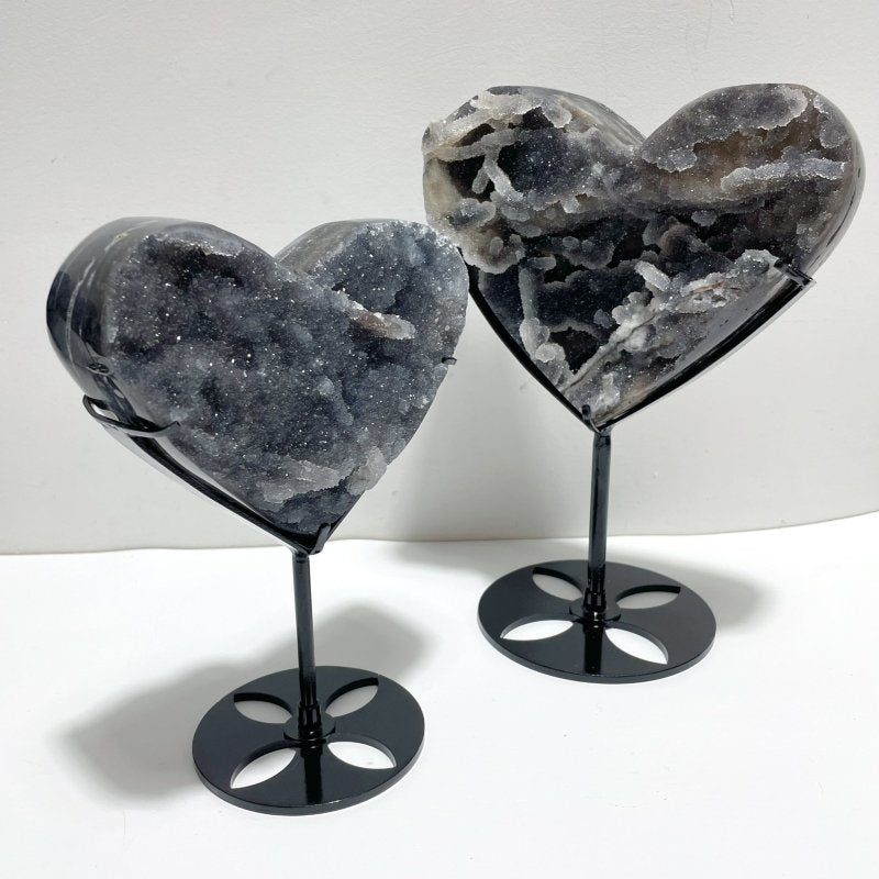 6 Pieces Sphalerite Heart With Stand - Wholesale Crystals