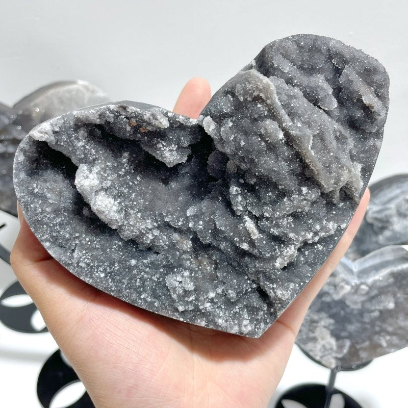 6 Pieces Sphalerite Heart With Stand - Wholesale Crystals