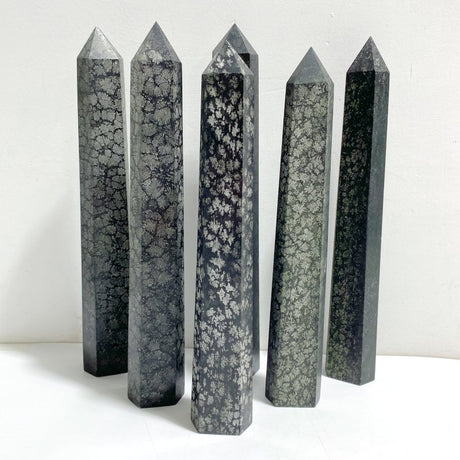 6 Pieces Tall Snowflake Stone Point -Wholesale Crystals