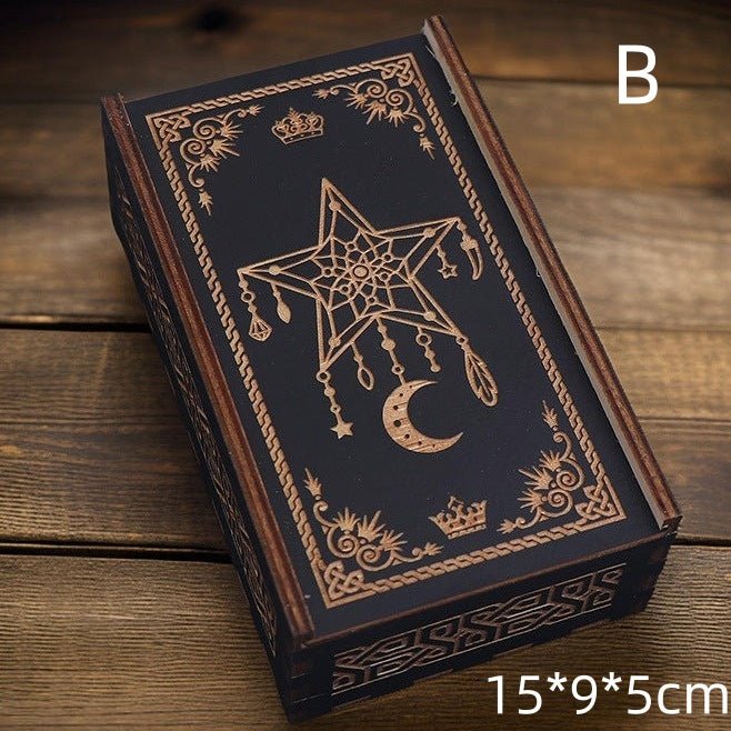 6 Wooden Tarot Cards Storage Box - Wholesale Crystals
