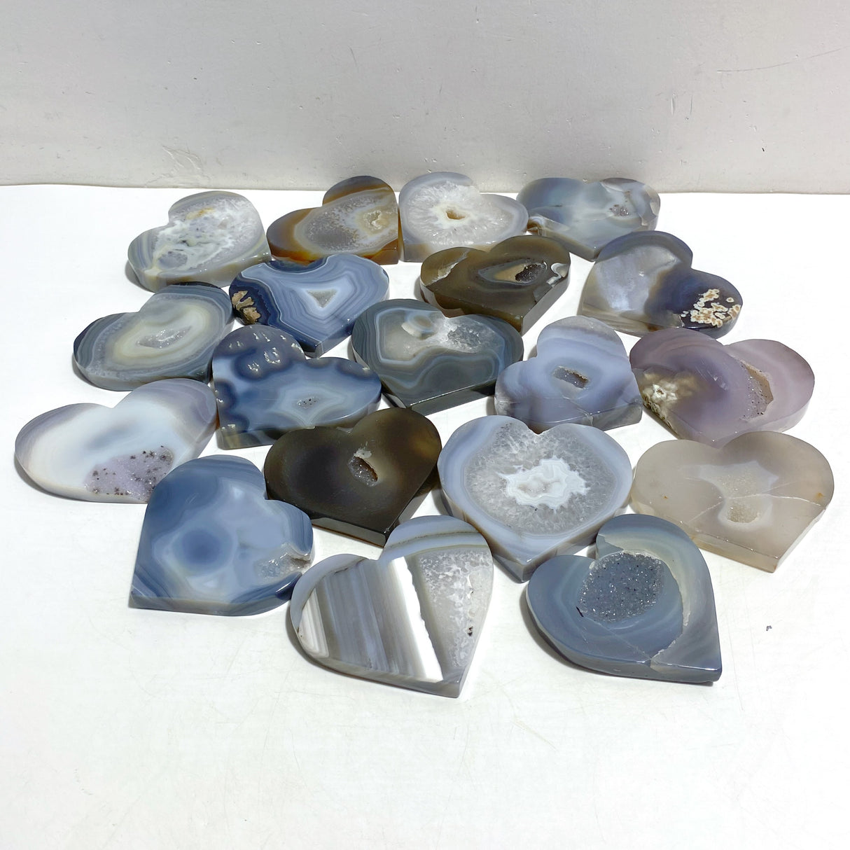 19 Pieces Geode Druzy Agate Heart