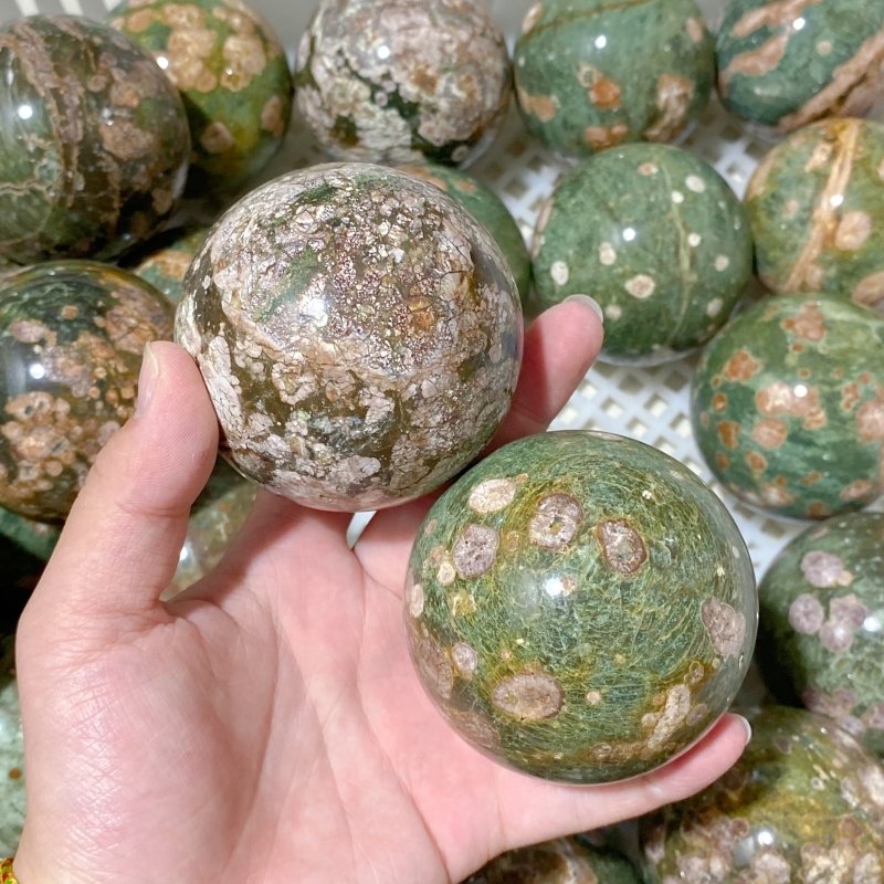 61 Pieces Rainforest Jasper Spheres (Sea Freight Only) -Wholesale Crystals