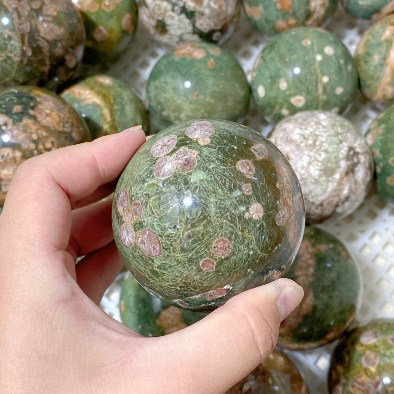 61 Pieces Rainforest Jasper Spheres (Sea Freight Only) -Wholesale Crystals