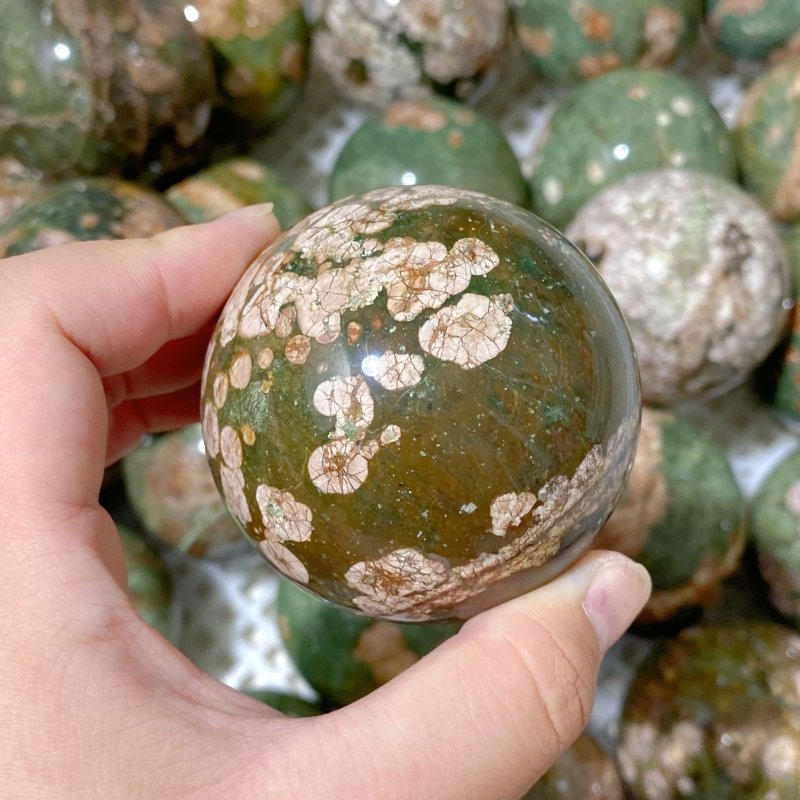 61 Pieces Rainforest Jasper Spheres (Sea Freight Only) -Wholesale Crystals