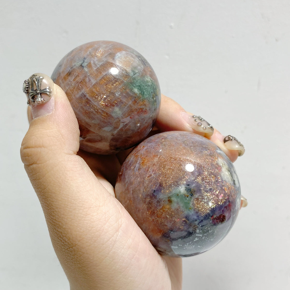12 Pieces High Quality Sunstone Mixed Cordierite Spheres