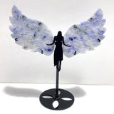 Unique Blue Aventurine Angel Wing Carving With Stand