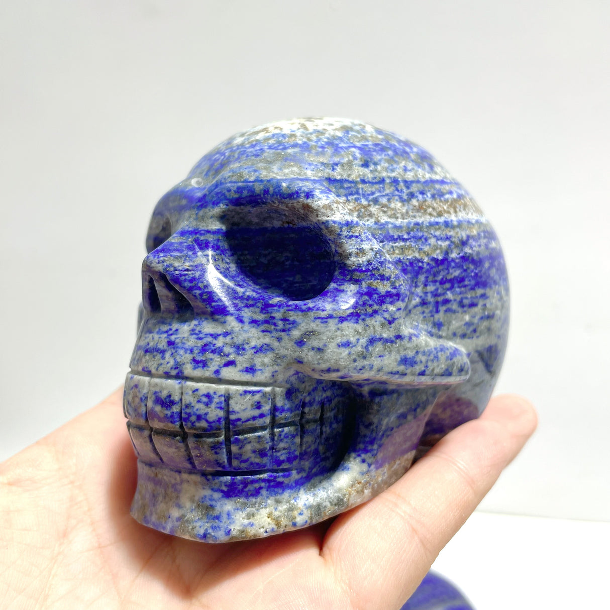 4 Pieces Lapis Lazuli Skull Carving