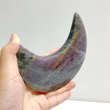 3 Pieces Beautiful Labradorite Moon Carving With Stand