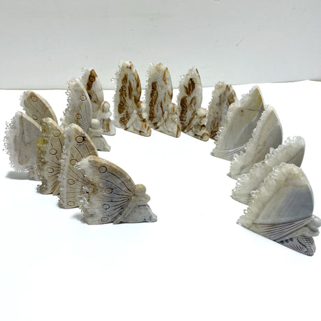 15 Pieces Clear Quartz Cluster Butterfly Fairy Carving