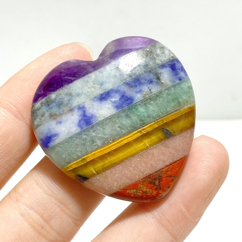 7 Chakra Heart Worry Stone Wholesale - Wholesale Crystals