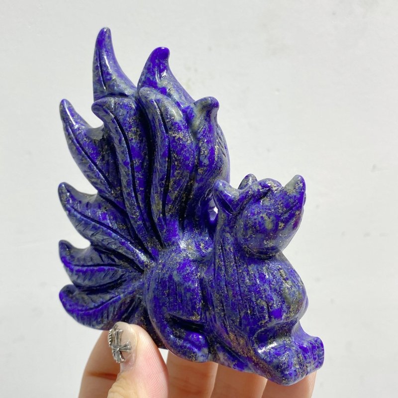 7 Pieces Lapis Lazuli Nine-tailed Fox Carving -Wholesale Crystals