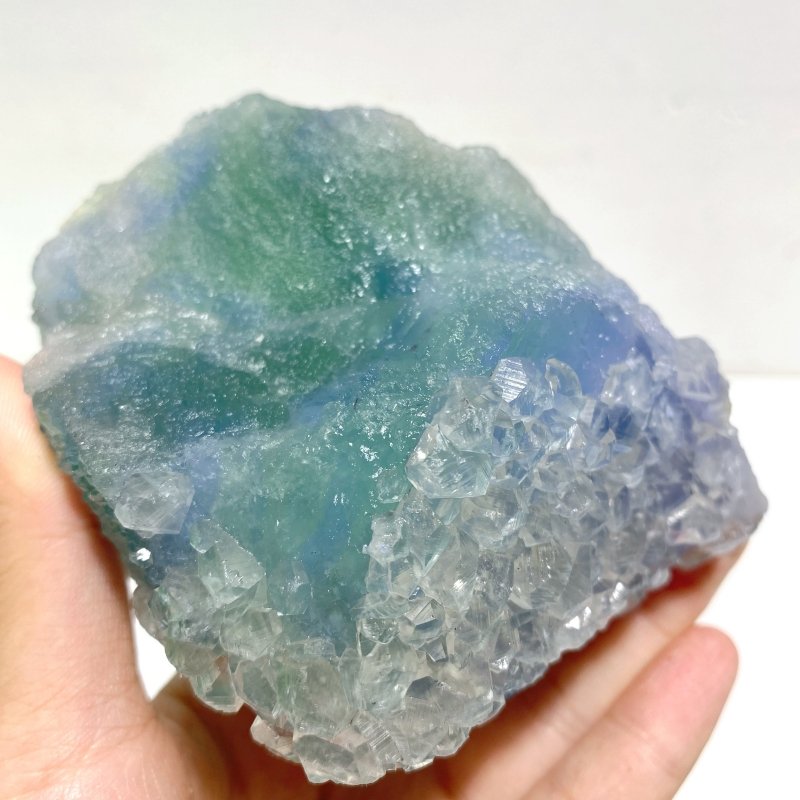 7 Pieces Raw Blue Fluorite Mixed Calcite Specimen - Wholesale Crystals