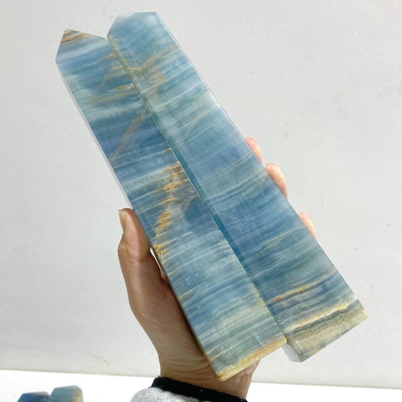 7 Pieces Tall High Quality Blue Onyx Four-sided Tower Point -Wholesale Crystals