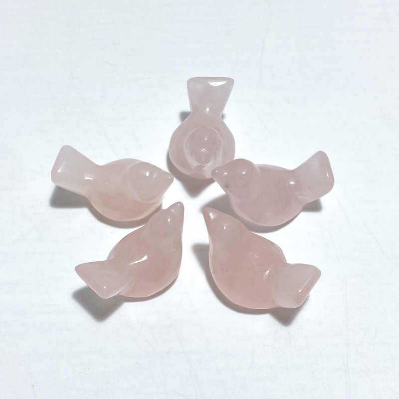7 Types Mini Bird Carving Wholesale Rose Quartz Tiger Eye Chevron Amethyst - Wholesale Crystals