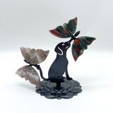 Wholesale Crystal Butterfly Wing Carving with Dog Metal Stand (Mixed Materials)