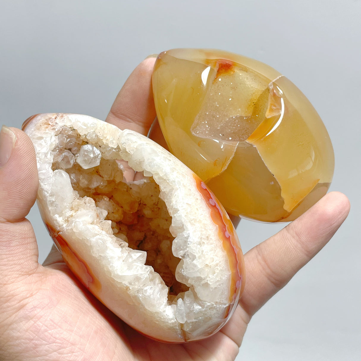 25 Pieces Beautiful Geode Druzy Carnelian