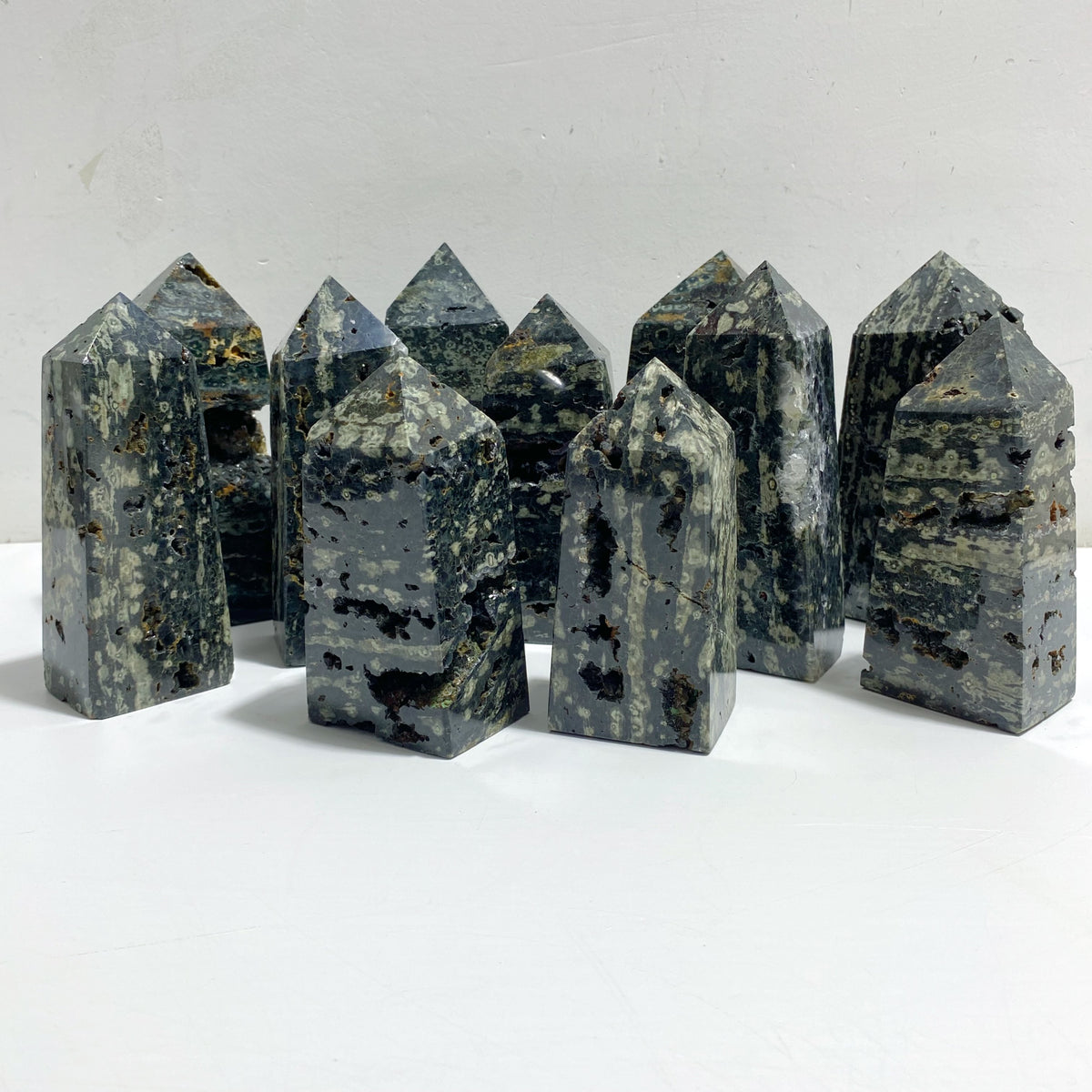 11 Pieces Sea Jasper Druzy Geode Four-sided Points