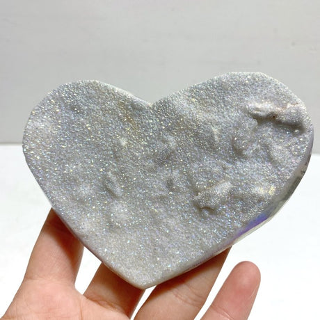8 Pieces Aura Quartz Cluster Heart With Stand 2 - Wholesale Crystals