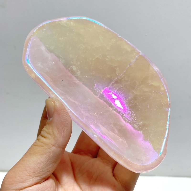 8 Pieces Aura Rose Quartz Bowl Carving - Wholesale Crystals