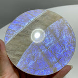 8 Pieces Blue Moonstone Round Plate Home Decoration With Plastic Base - Wholesale Crystals