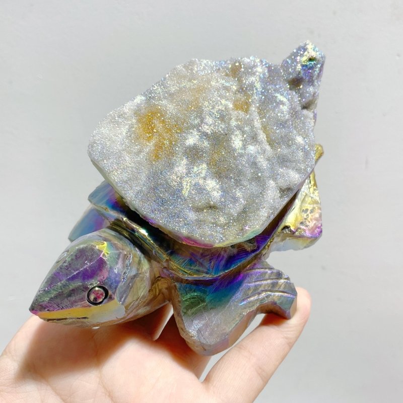 8 Pieces Geode Aura Sphalerite Sea Turtles Carving -Wholesale Crystals