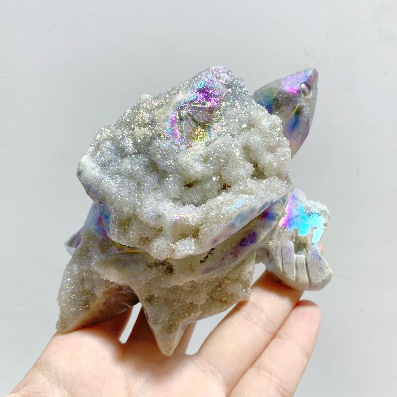 8 Pieces Geode Aura Sphalerite Sea Turtles Carving -Wholesale Crystals