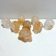 8 Pieces Hematoid Quartz Golden Fire Quartz Skull Carving - Wholesale Crystals