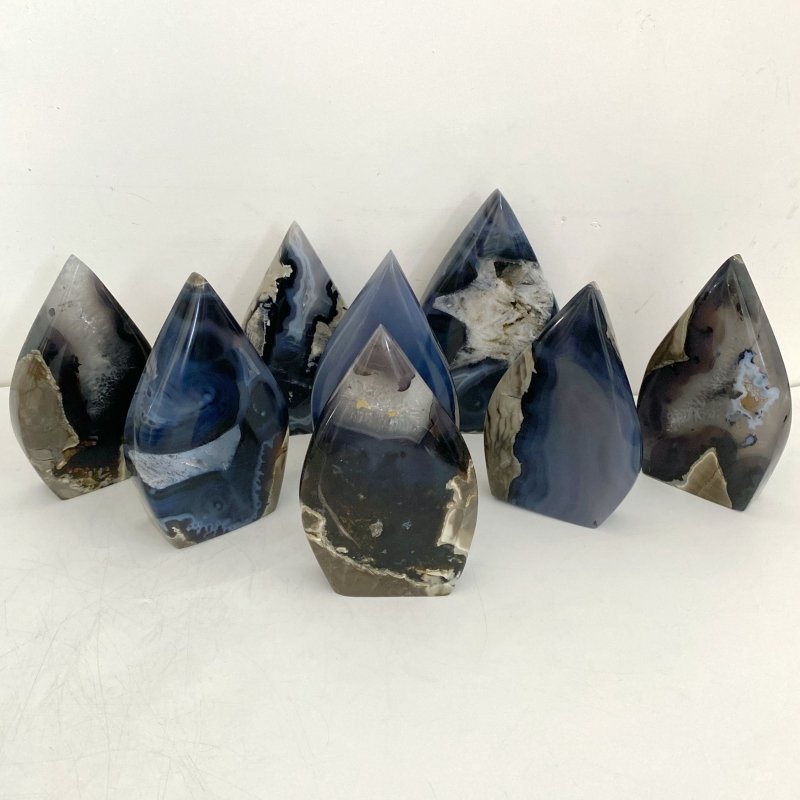 8 Pieces Large Volcano Agate Arrow Head Shape (UV - Reactive) - Wholesale Crystals