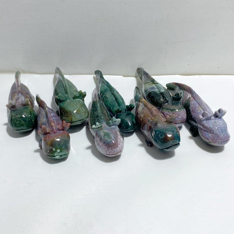 8 Pieces Ocean Jasper Newt Carving -Wholesale Crystals