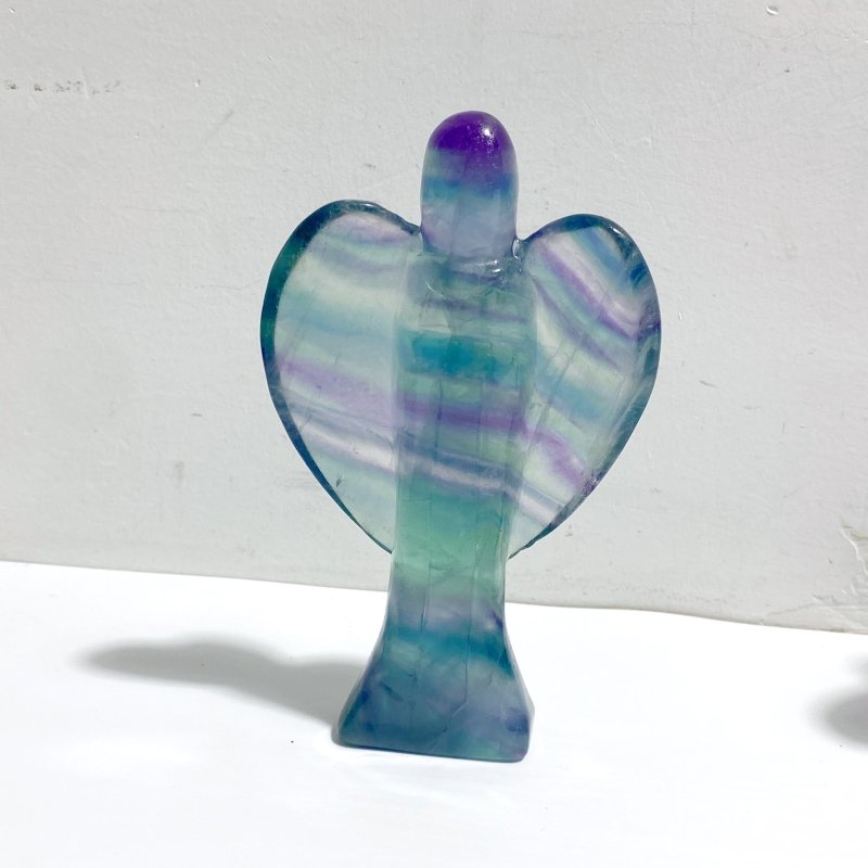 8 Pieces Rainbow Fluorite Angel Carving - Wholesale Crystals