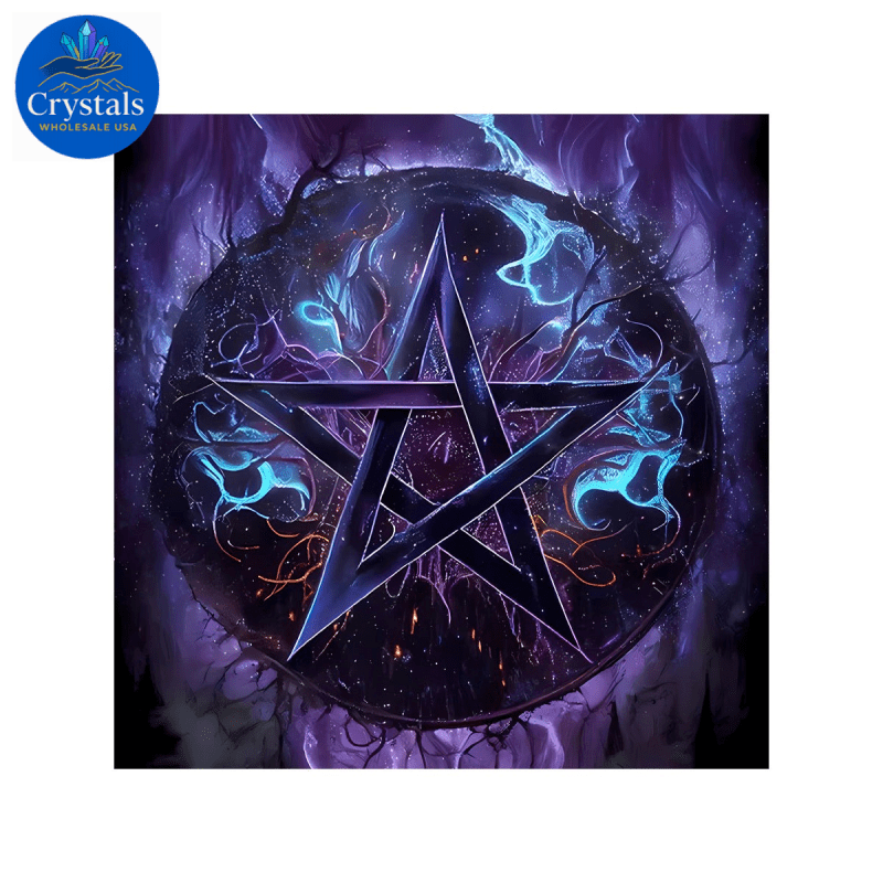 8 Vintage Rune Pentagram Tarot Tablecloth - Wholesale Crystals