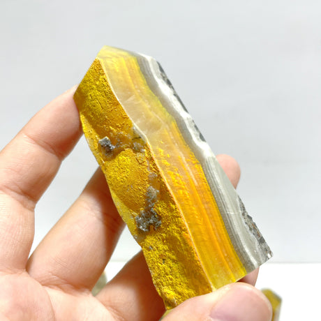 22 Pieces Deep Yellow Bumble Bee Jasper Raw Side Point