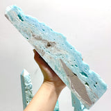 7 Pieces Large Blue Hemimorphite Four-Sided Tower Raw Side