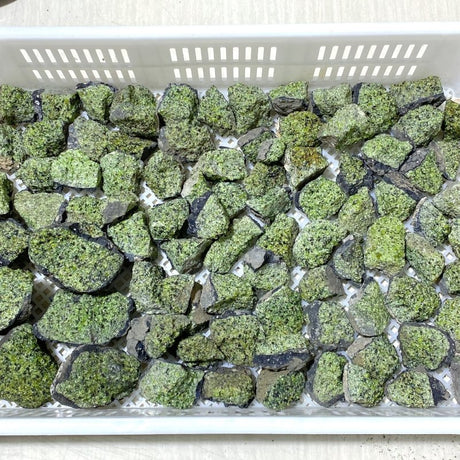 89 Pieces Raw Peridot Stone (Sea Freight Only) -Wholesale Crystals