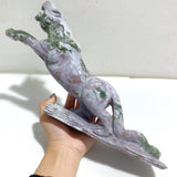 Unique Ocean Jasper Leopard Panther Crystal Carving