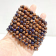 8MM Blue Mixed Gold Sandstone Bracelets Wholesale - Wholesale Crystals