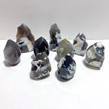 9 Pieces Black Orca Agate Flame Carving - Wholesale Crystals