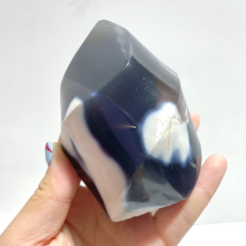 9 Pieces Black Orca Agate Flame Carving - Wholesale Crystals