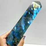 9 Pieces Flash Labradorite Four - Sided Tower Points - Wholesale Crystals