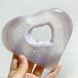 9 Pieces Geode Druzy Agate Heart -Wholesale Crystals