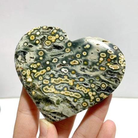 9 Pieces Large 8th Vein Ocean Jasper Heart 4 - Wholesale Crystals