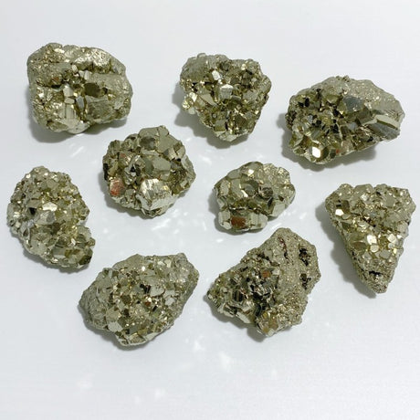 9 Pieces Pyrite Specimen For Collection -Wholesale Crystals